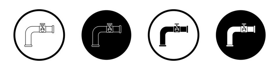 Gas pipe icon editable vector set