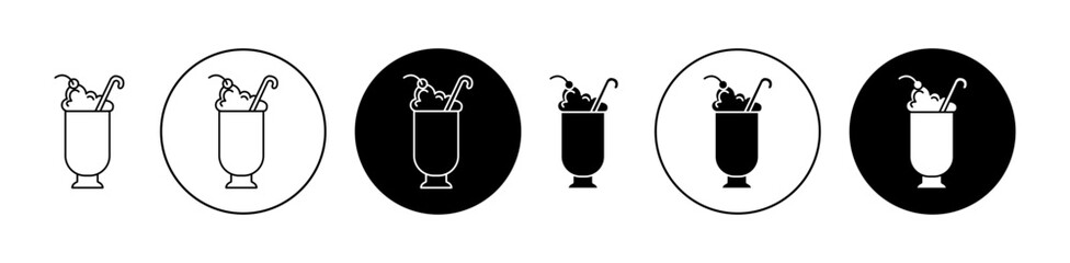 Milk shake icon editable vector set