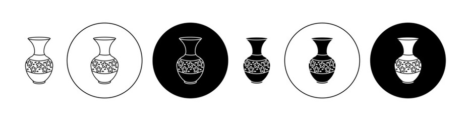 Ornamental vase icon editable vector set