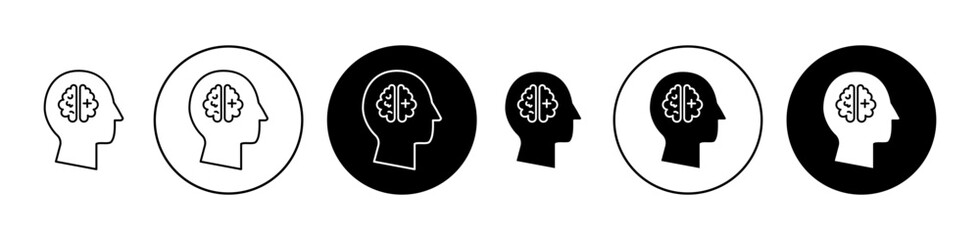 psychology treatment icon editable vector set