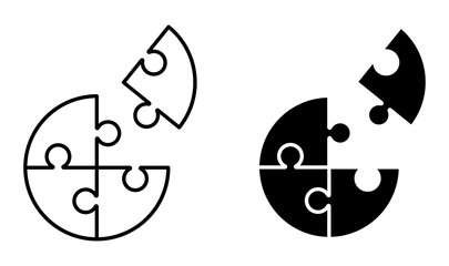 Puzzle icon editable vector set