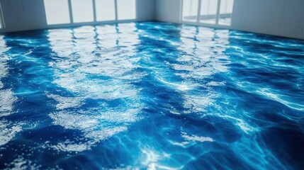 Obraz premium Water-themed epoxy flooring with a 3D ocean effect