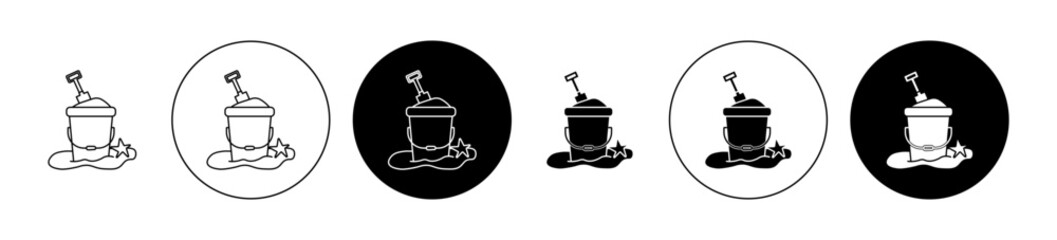 Sand bucket icon editable vector set