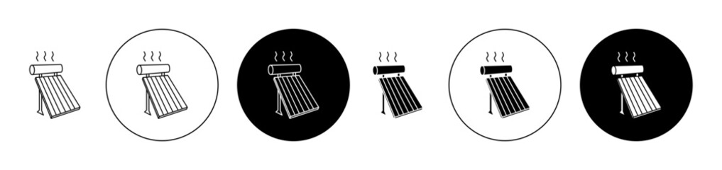 Solar Water Heater icon editable vector set