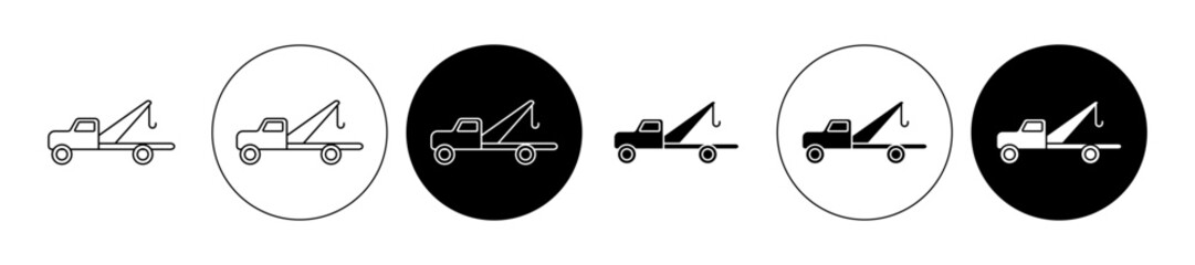Tow truck icon editable vector set