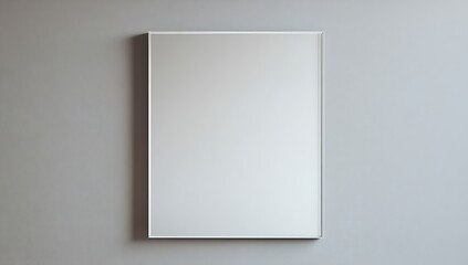 Empty White Frame on a Wall with Natural Light and Shadows