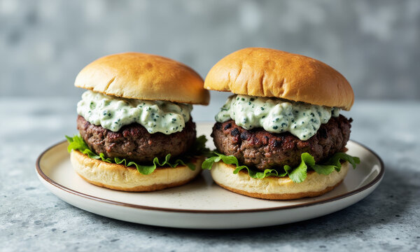 Lamb Burgers with Minted Tzatziki
