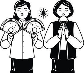 business man and woman in office