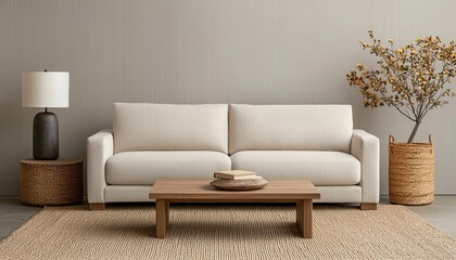 Modern minimalist living room design setup.