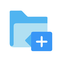Add New Folder Icon - Blue File Creation Symbol for File Management