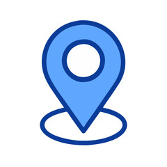 Blue Location Pin Icon - GPS Marker Symbol for Maps and Navigation