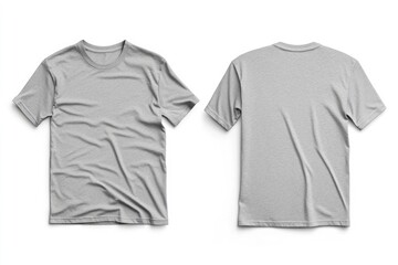 Gray Blank T-Shirt Mockup Front and Back View
