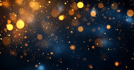 Fototapeta premium enchanting bokeh background with warm golden and cool blue lights creating a dreamy and festive atmosphere