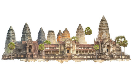 Fototapeta premium Cambodia Travel Collage of famous places. Element for Advertisement, postcard, poster 