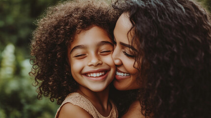 Celebrating love and joy between mother and daughter on Mother's Day in a lush garden setting