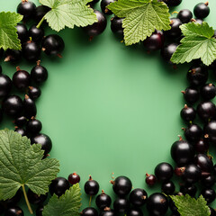 ribes currant arranged around with a space in the middle for inserting text to post on social media.