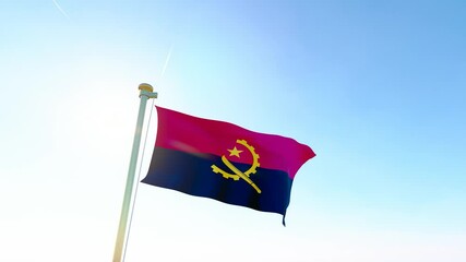 Flag of Angola waving . Angola Flag Video.	