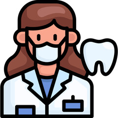 Dentist line filled icon