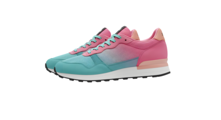 Vibrant Gradient Sneakers with Floating Effect Invoking Style and Innovation