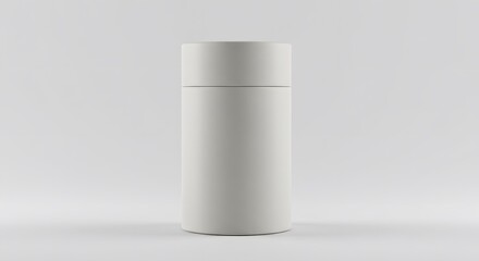 Minimalistic Cylindrical Container on a Plain White Background
