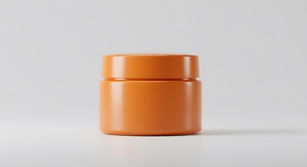 Orange Plastic Container on Neutral Background for Product or Presentation Use