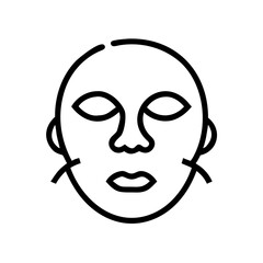 Obraz premium Anti-aging nourishing facial sheet mask outline icon, isolated vector illustration