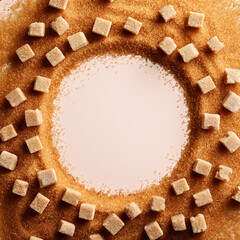 brown sugar arranged around with a space in the middle for inserting text to post on social media.
