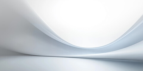 Futuristic abstract background. White and gray tone. Soft smooth of light, abstract shape, curve line, fade color gradient. Nobody empty space in modern room suit for future technology background.