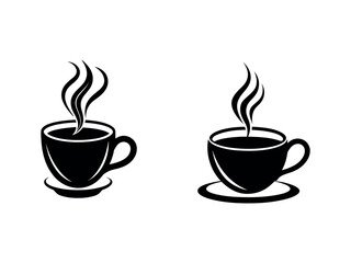 cup of coffee silhouette illustration vector 