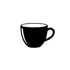 Minimalist Coffee Cup: A sleek, monochrome silhouette of a coffee cup, its smooth curves and elegant handle suggesting warmth and refreshment.