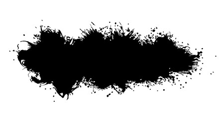 Abstract Ink Splatter: A striking abstract artwork showcasing a bold black ink splatter, exuding raw energy and artistic expression, perfect for adding a touch of edgy flair.