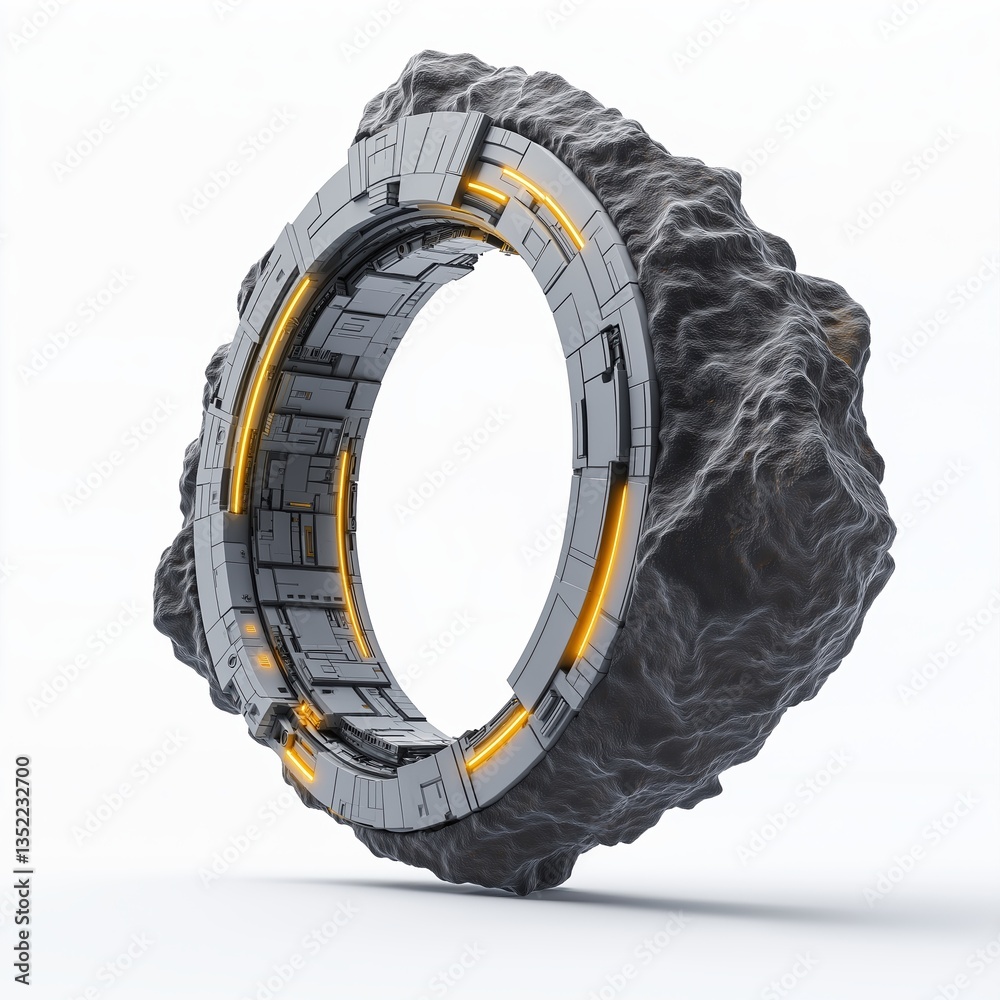 Poster ai-powered system for asteroid defense in a futuristic environment with advanced technology visualiz