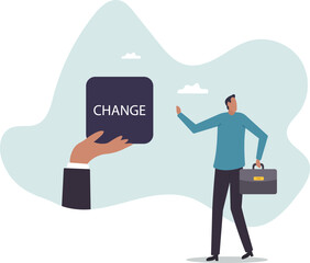 Status quo bias, fear or refuse to change, comfort zone or conservative thinking, afraid of changing risk or resist to make decision.character for design