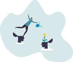 Teaching and learning to develop new skill or wisdom, inspiration or advice to achieve success, growth mindset or knowledge transfer.character for design