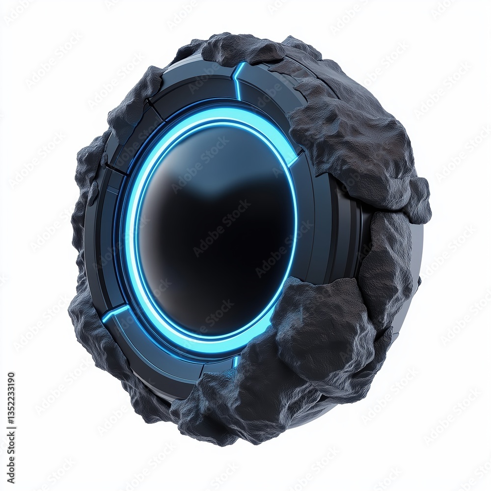 Poster advanced ai-powered space mining operation concept with futuristic design and innovative technology 