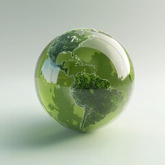 a green globe with trees growing out of it 