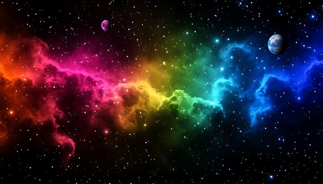 Colorful Nebulae Space Galaxy. - Powered by Adobe