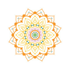 Colorful Mandala For Colouring and Colourful Mandala With Floral Ornament.Mandala design Vibrant Spiritual Mandala Design, Delicate watercolor flower mandala
