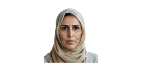 Portrait Of A Woman In Hijab. Cultural Identity And Expression Isolated On Transparent Background