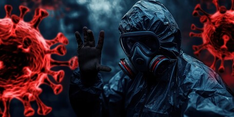 Obraz premium A hazmat officer handling a biohazard emergency