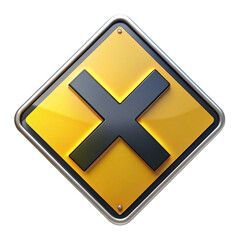 Obraz premium yellow cross on white background