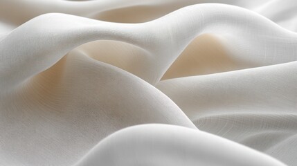 Obraz premium Close-up of elegant, flowing, off-white fabric