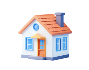 A simple house icon, vector graphic illustration, white background, simple design, high quality, professional studio lighting, professional color grading, isolated on a transparent background