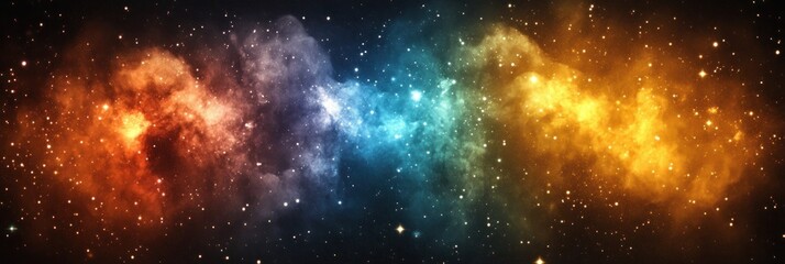 Naklejka premium A breathtaking view of vibrant nebulae in deep space.