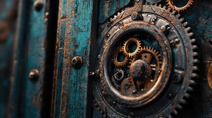 a rusty old clock 