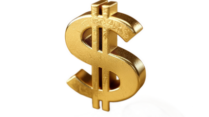 Golden Dollar Sign on a Dark Background