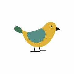 Cute bird, vector graphic, simple bird, flat style