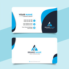 Creative modern blue business card design  name card corporate visiting card and simple clean template vector design