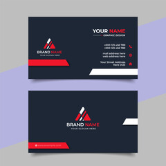 Creative modern red business card design  name card corporate visiting card and simple clean template vector design