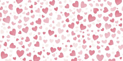 Romantic Seamless Pattern of Delicate Hearts in Shades of Pink